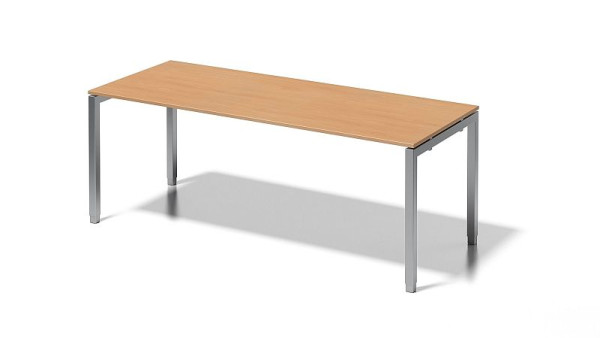 Bisley Cito Schreibtisch, 650-850 mm höheneinstellbares U-Gestell, H 19 x B 2000 x T 800 mm, buche/silber, DUH2008BC355