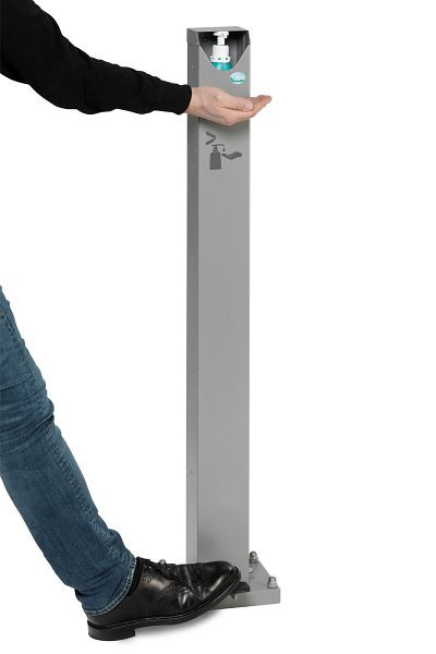 VAR Handdesinfektionsspender HDS 120 mit Pedal silber beschichtet ohne Flasche, 2085