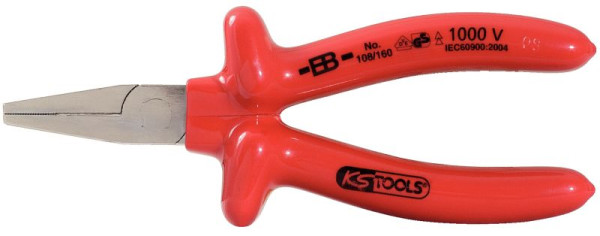 KS Tools 1000V Flachzange, kurze Backen, 160mm, 117.1298
