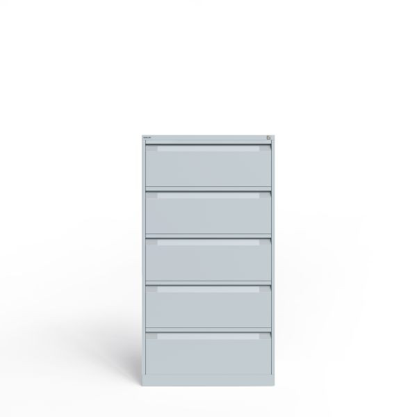 Bisley Hängeregistraturschrank, doppelbahnig, DIN A4, 5 HR-Schubladen, Farbe lichtgrau, DF5645