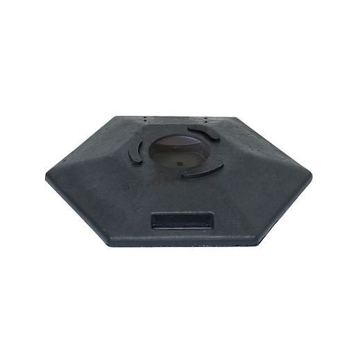 DENIOS Zylinderfuß aus Recycling-PVC, für Leitpin, 6-eckig, schwarz, Ø: 570 mm, 311254