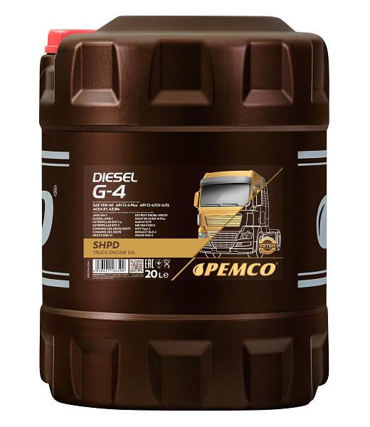PEMCO Mehrbereichsöl 704 Diesel G-4 SHPD 15W-40, VE: 20 l, PM0704-20