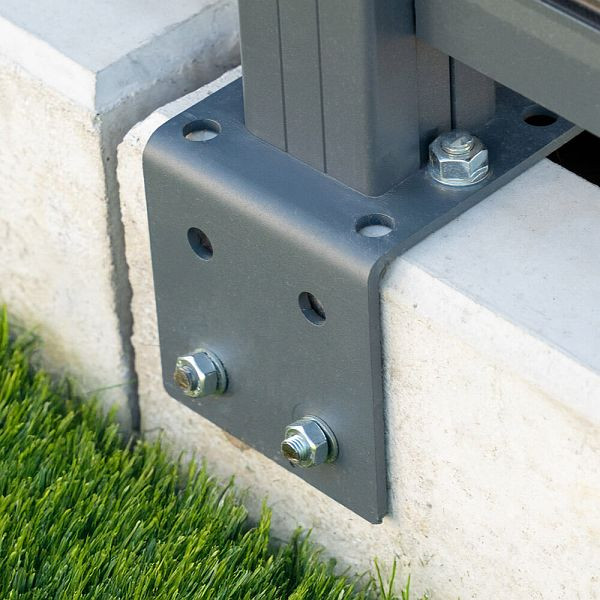 HOME DELUXE Winkelplatte für Aluminiumpfosten FIX, 4er Set, 72577