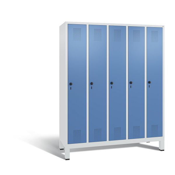 C+P Spind Evolo, 5 Abteile, H1850xB1480xT500 mm, Lichtgrau/Fernblau, 48010-50 S10288