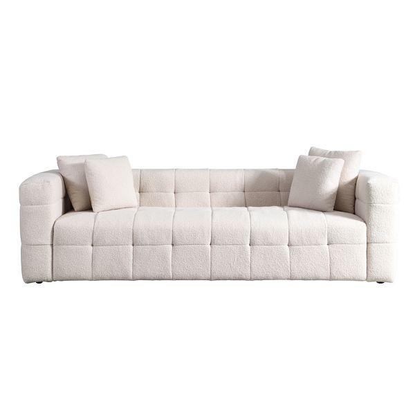 HOME DELUXE 3-Sitzer Teddy Sofa COMO - Farbe Beige, 56269