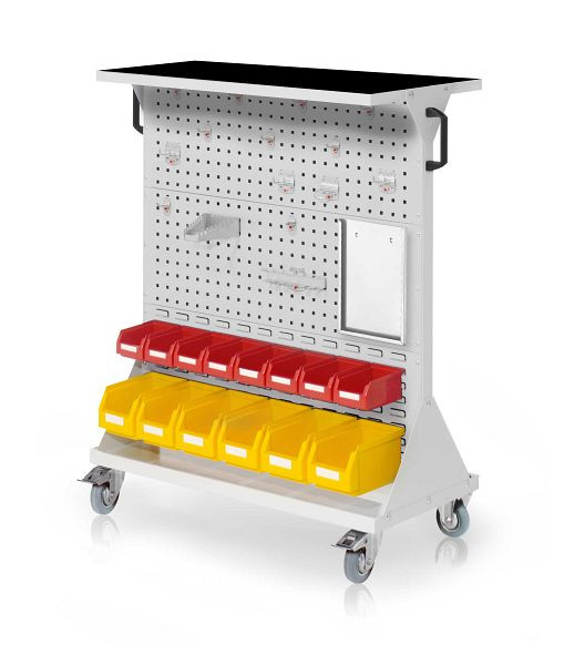 Kappes RasterMobil Größe 3 RAL 7035, H1270 x B1000 x T500 mm, 1 x Auflageboden aus Stahlblech inkl., Riffelgummimatte, 7021.07.2213