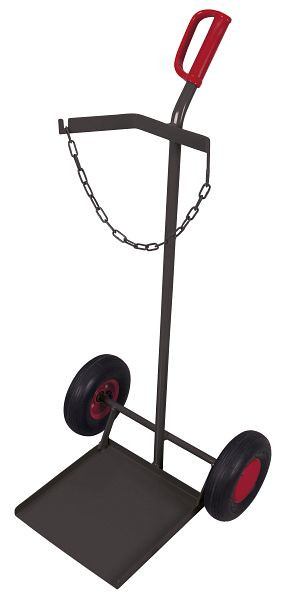 VARIOfit Stahlflaschenkarre für Propangasflasche 33 kg, Außenmaße: 570 x 555 x 1.250 mm, RAL 7016 anthrazitgrau, Radsatz: Luftbereifung, fk-1206/33/AG