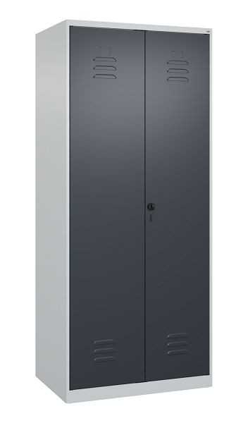 C+P Mehrzweckschrank Classic PLUS, C Wäsche-/Garderobenspind Classic PLUS, 2 Abteile, 1850x800x500mm, 7035/7016, Drehriegel, 080600-22 S10007
