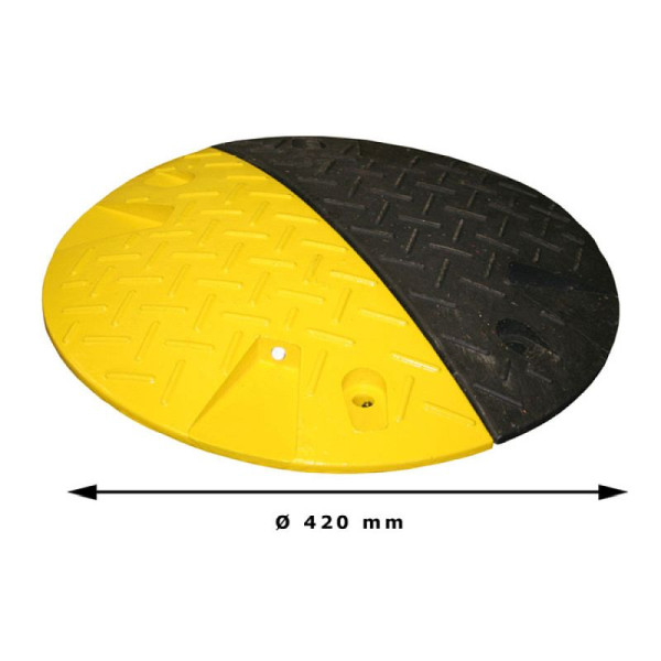 Stein HGS Geschwindigkeitshemmer -Bump- aus Recyclingmaterial, Ø 420 mm, Höhe 50 mm, mit Reflektoren, 24130