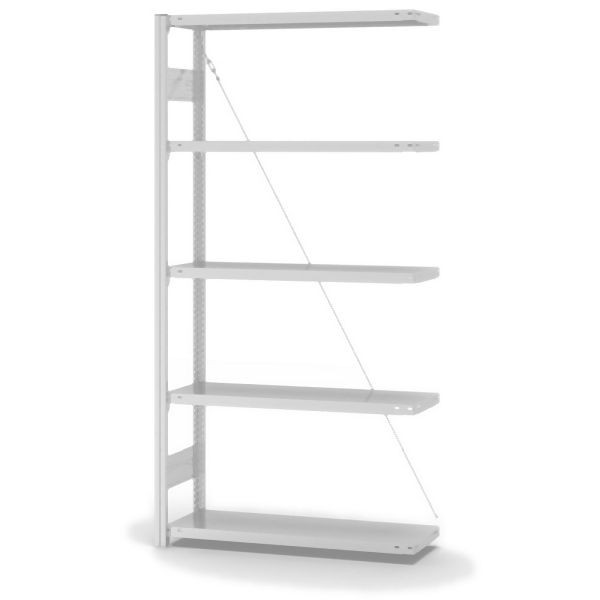 hofe AntiBac Anbauregal, zerlegt, 5 Böden 2000 x 300 x 1000 mm, Antibakterielle Beschichtung in weiß (ähnlich RAL 9016), HKA20310ANT
