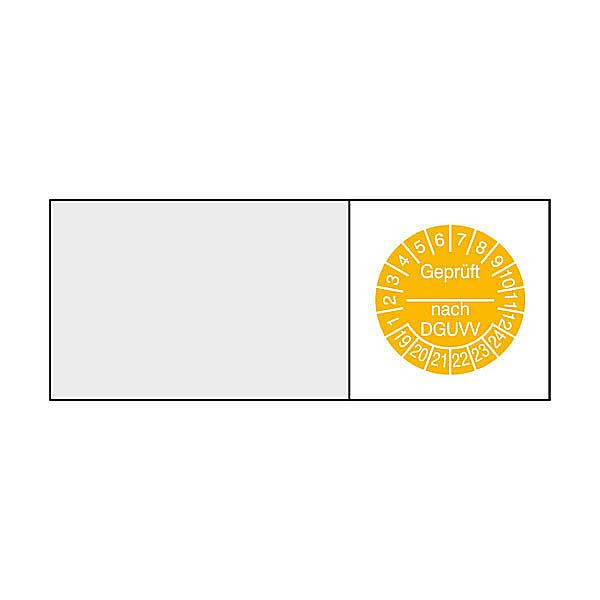 SafetyMarking Kabelprüfplakette, Geprüft nach DGUV, Prüfzeitraum: 19-24, BxH 5x2 cm, Folie, selbstklebend, VE: 16 Stück/Bogen, 30.C3510-19-24