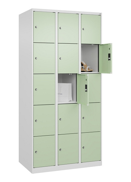 C+P Schließfachschrank Evolo PLUS, 15 Fächer, 1850x900x500mm, 9016/6019, 049000-305 S10019