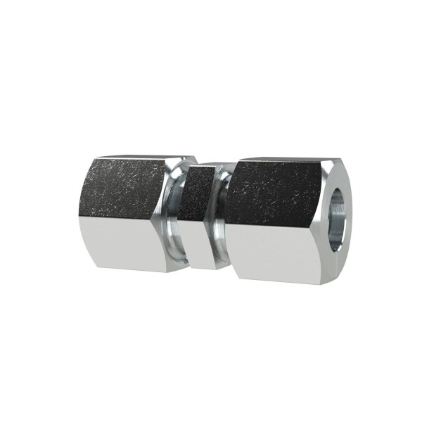 Riegler Gerade Verschraubung, Rohr-Außen-Ø 10 mm, Stahl verzinkt, PN bar 100, 159708