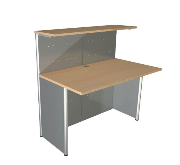 Kerkmann Kompakt-Theke Genua Grundtheke gerade, B 1160 x T 700 x H 1150 mm, alusilber/Buche, 22399514