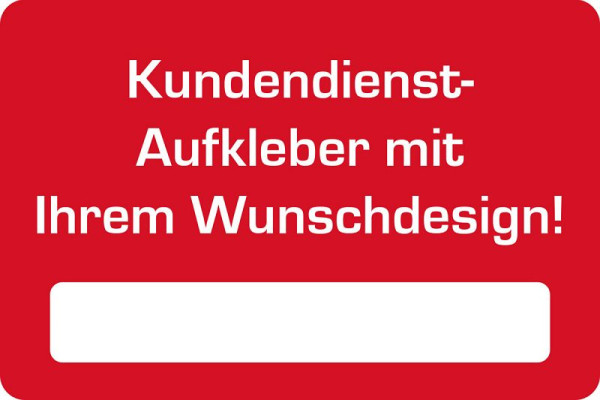 Eichner Kundendienst-Aufkleber mit Wunschdesign, Größe: 60 x 40 mm, 9220-00075
