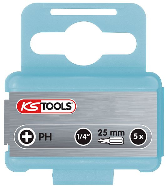 KS Tools 1/4" Edelstahl Bit, 25mm, PH3, VE: 5 Stück, 910.2207