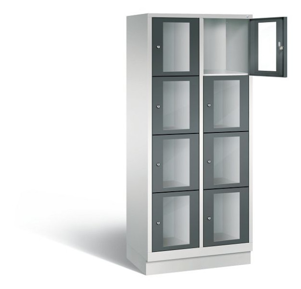 C+P Schließfachschrank Classic, H1800xB810xT500mm, Farbe: Lichtgrau / Anthrazitgrau, 8020A224 S10027