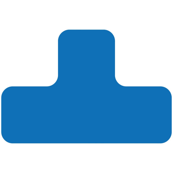 Eichner Stellplatzmarker "T-Stück", Schenkelbreite 50 mm, Länge 150x100 mm, für glatte oder leicht rauhe Gründe innen, blau, VE: 25 Stück, 9225-20020-010