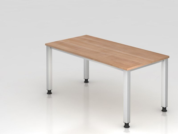 Hammerbacher Schreibtisch 4-Fuß eckig 160x80cm Nussbaum, Rechteckform, VQS16/N/S