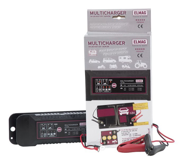 ELMAG Automatisches Batterieladegerät 6/12 V MULTICHARGER 14120, max. 1,0/4, 5 A, 56030