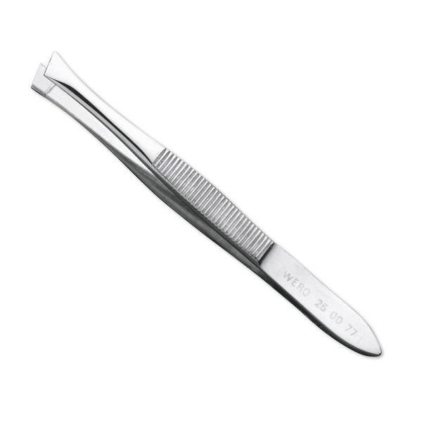 WERO Haarpinzette, schräg, rostfrei, 8 cm, 250077, 4052677013889
