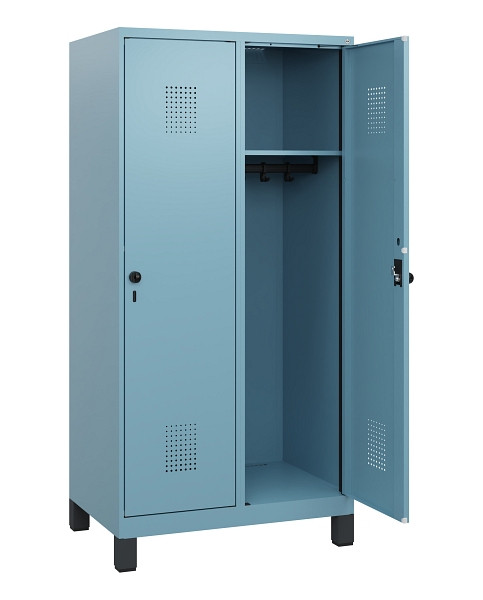 C+P Spind Evolo PLUS, Füße, 2 Abteile, 1630x800x500mm, 0010/0010, Drehriegel, 0490105-22 S10025