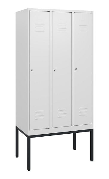 C+P Umkleidespind Classic PLUS, Gestell, 3 Abteile, 1950x900x500mm, 9016/9016, Zylinderschlösser, 0800305-30 S10029