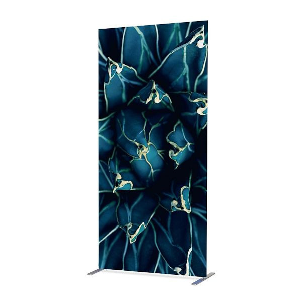 Showdown Displays Textil Raumteiler Deko 100-200 Doppel Kaktus Blau ECO, ZBSLIM100-200-DI819ECO