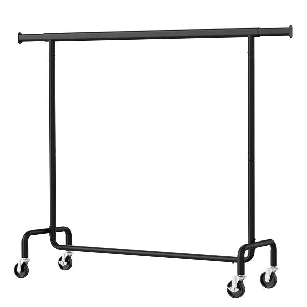 SONGMICS Kleiderregal, Mattschwarz, (110-150)x45x162,9 cm, HSR011B01