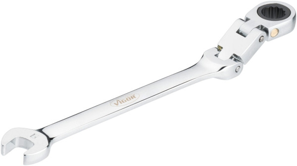 VIGOR Doppelgelenk Ratschen-Ring-Maulschlüssel, Außen-Doppel-Sechskant Profil, Außen-Sechskant Profil, 9 mm, V6752-9