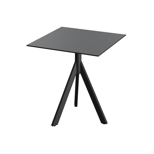 Feros Infinity Tripod Terrassentisch Schwarz frame + Schwarz HPL Tischplatte 70x70 cm, 140011077