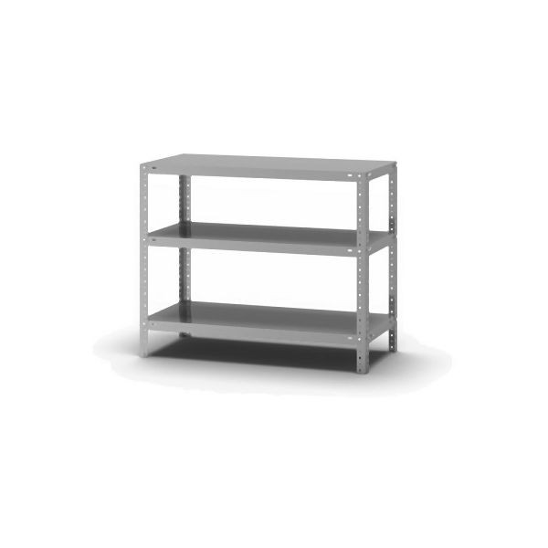 hofe Grundregal, zerlegt, 3 Böden 800 x 400 x 1000 mm, verzinkt, Fachlast 200kg pro Boden, WZG08410M