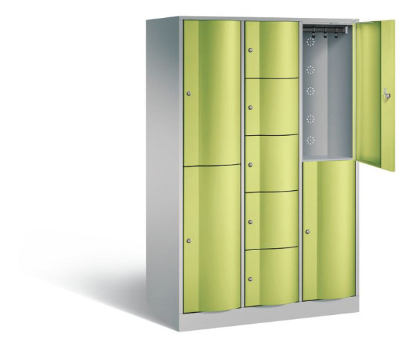 C+P Kombi-Schließfachschrank Resisto, H1950xB1148xT640mm, Farbe: Weißaluminium / Viridingrün, 8070-3730 S10021