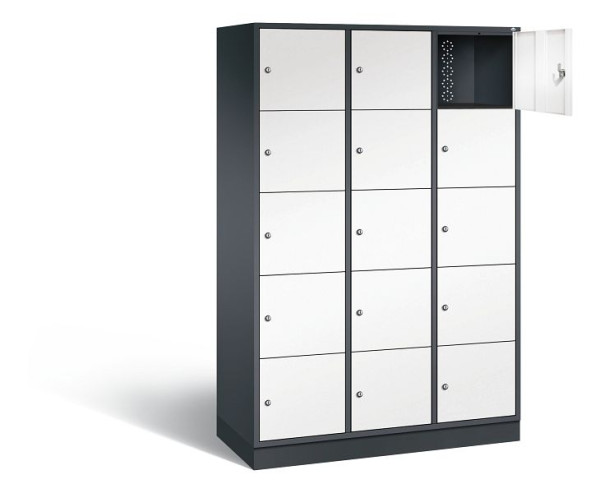 C+P XL-Schließfachschrank Intro, H1950xB1220xT490mm, Farbe: Schwarzgrau / Verkehrsweiß, 8570-302 S10126