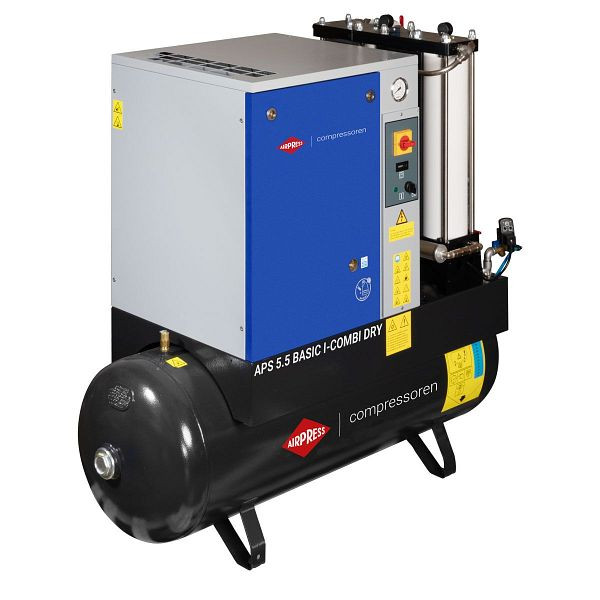 Airpress Schraubenkompressor 10 bar 200L 5.5 PS/4 KW 516 l/min (APS 5.5 Basic Combi Dry G2), 362955i