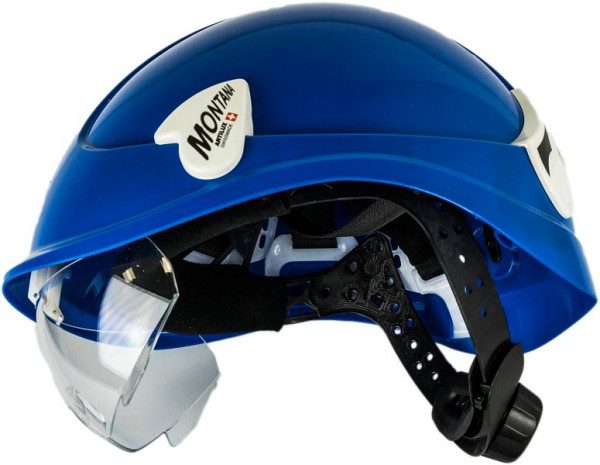 Artilux Montana II Roto S, blau, Schutzhelm mit Drehkopf und Schutzbrille, VE: 20 Stück, 22942