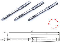BAER HSSG Handgewindebohrer 3-teilig Satz TR 30 x 6 - Links, 230302026