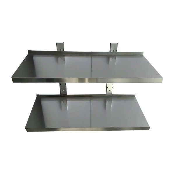 Vaiotec EASYLINE Wandbord 400 inkl. Konsolen zur Wandbefestigung / 2 Etagen L: 1200 mm, 10246
