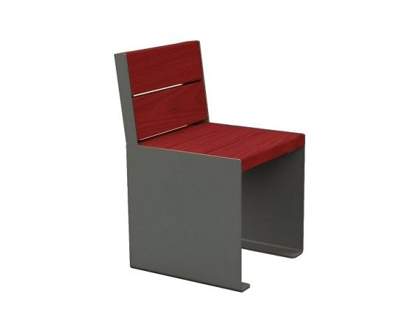 Procity Stuhl Kube. Mit Rückenlehne, Stahl & Holz, Mahagoni/Procity Grau, 306394.GPRO.ACAJ