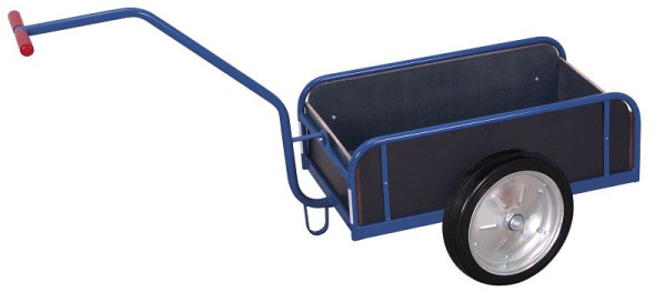 VARIOfit Handwagen mit Bordwand, Ladefläche: 975 x 635 mm, RAL 5010 enzianblau, Radsatz: Vollgummibereifung, zu-1272