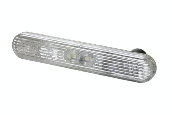HELLA Positionsleuchte - LED - 12V - Anbau/geklebt - Lichtscheibenfarbe: glasklar - LED-Lichtfarbe: weiß - Stecker: Flachstecker - vorne, 2PF 009 226-091