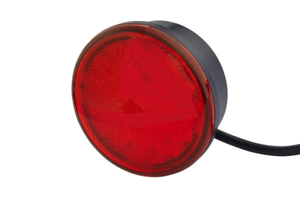HELLA Heckleuchte, 83mm, LED, 24/12V, Anbau/geschraubt, rot, LED-Lichtfarbe: rot, 2500mm, offene Kabelenden, links/rechts, 2SB 959 010-001