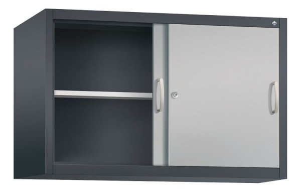 C+P Aufsatzschrank Acurado, H790xB1200xT500mm, Farbe: Schwarzgrau / Weißaluminium, Bügelgriff, 2 OH, 2055-00 S10076