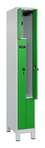 C+P Z-Spind Evolo PLUS, Füße, 2 Fächer, 1950x300x500mm, 7035/6037, Drehriegel, 049013-102 S10008