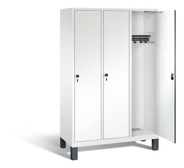 C+P Garderobenschrank Evolo, H1850xB1200xT500mm, Farbe: Verkehrsweiß / Dekor Weiß, 48010-32 S10566