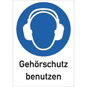 Moedel Gehörschutz benutzen, Kombischild, ISO 7010, Kunststoff, 210x297 mm, 52704