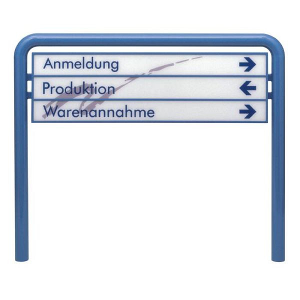 Stein HGS Bügelständer Ø 78 mm für -Unitex B & W-, zum Aufdübeln mit Fußplatten, bis Höhe 1500 mm, Beleuchtung beidseitig, bis Schildbreite 1200mm, 21494-03