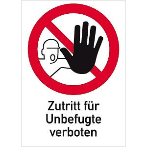Moedel Zutritt für Unbefugte verboten DIN 4844-2, Kombischild, Folie, 210x297 mm, 58807