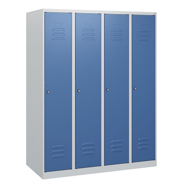 C+P Umkleidespind Classic PLUS, 4 Abteile, 1530x1200x500mm, 7035/5023, Zylinderschlösser, 0800005-40 S10025