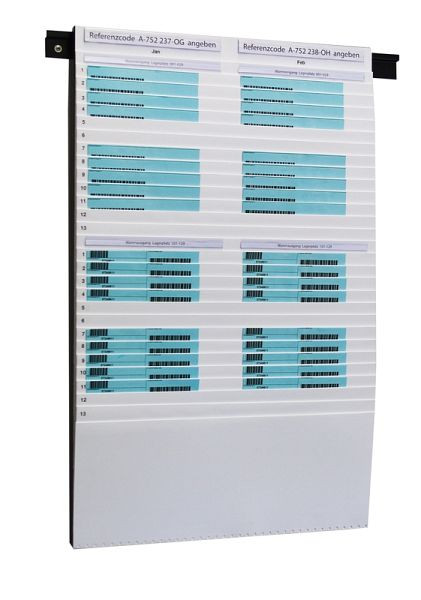 Eichner Beleg-Planungstafel für DIN A4 + A5, B 500 x H 795 mm, 29 Fächer, 9219-02203